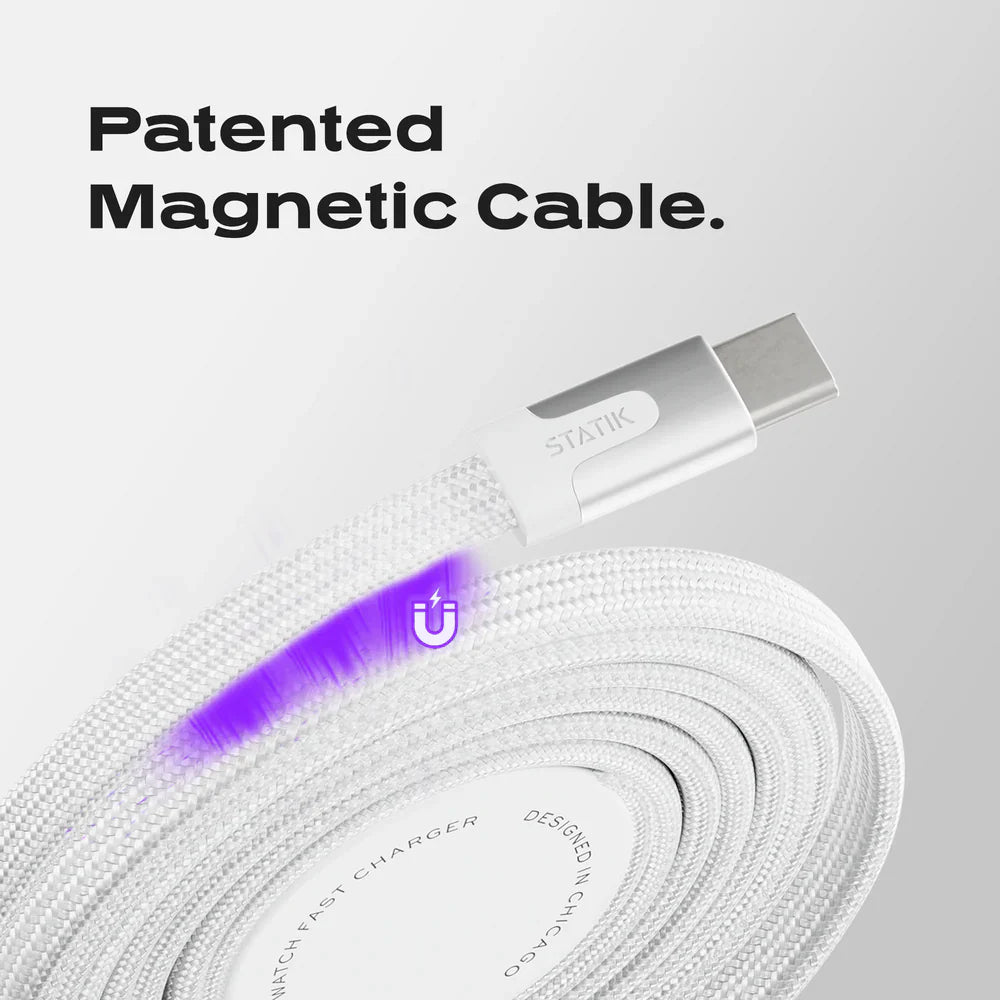 MagStack Duo Apple Watch Charger + USB-C Cable (White, 1.5M)