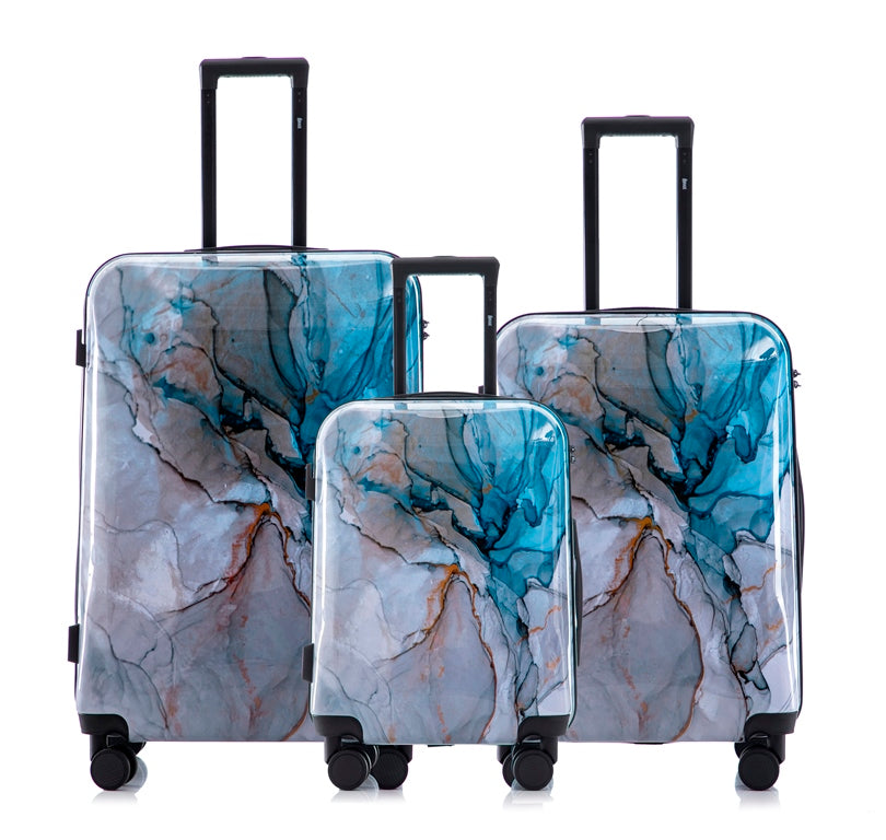 Hard Shell Lightweight 3-Piece Luggage Set - Meteor