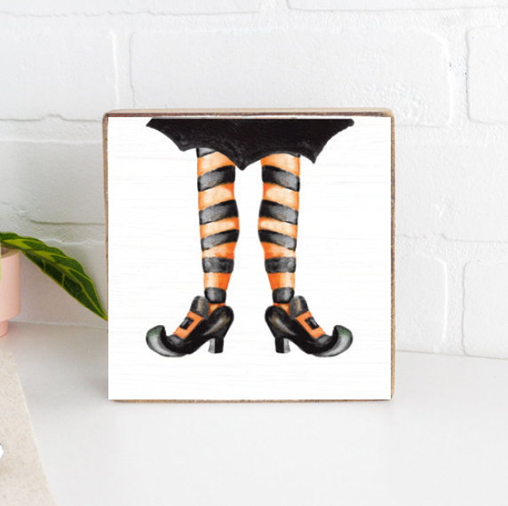 Witch's Stockings Wood Block