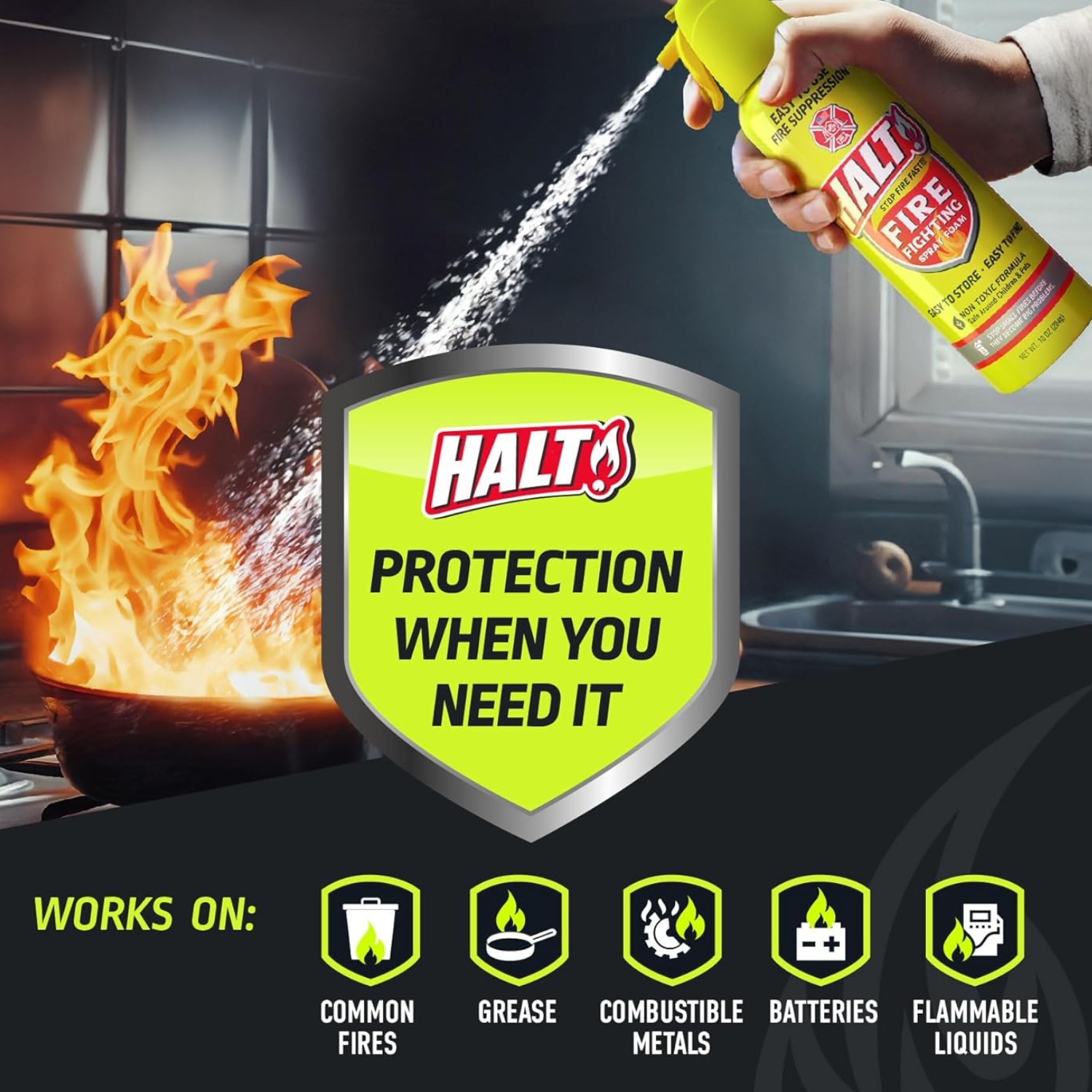 HALT! Fire Fighting Foam Spray (4-pk)