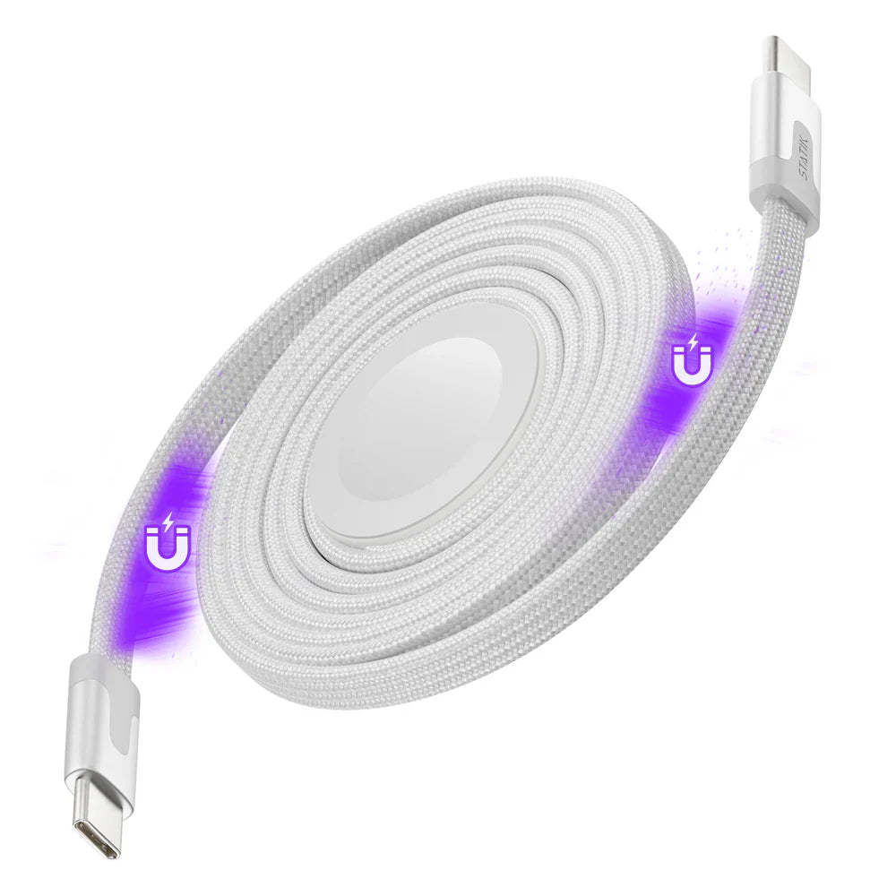 MagStack Duo Apple Watch Charger + USB-C Cable (White, 1.5M)