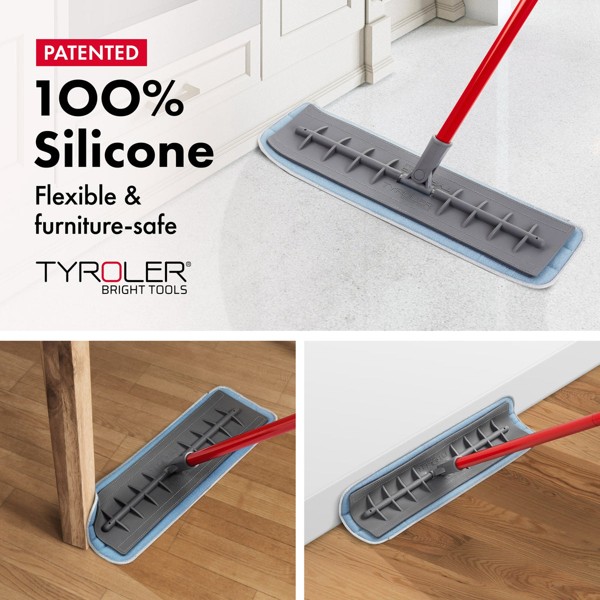 Microfiber Floor Mop – Flexible 360° Silicone Mop