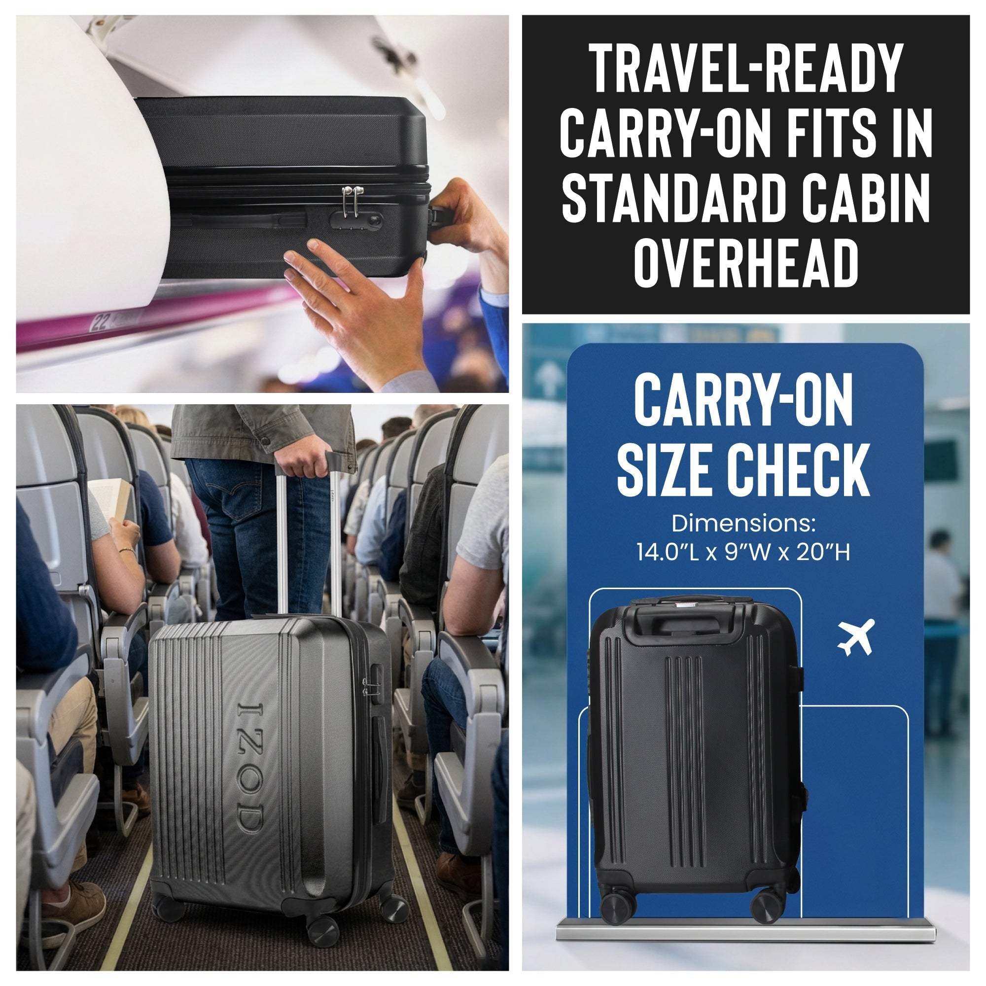 IZOD Zane 20-Inch Carry-On Luggage