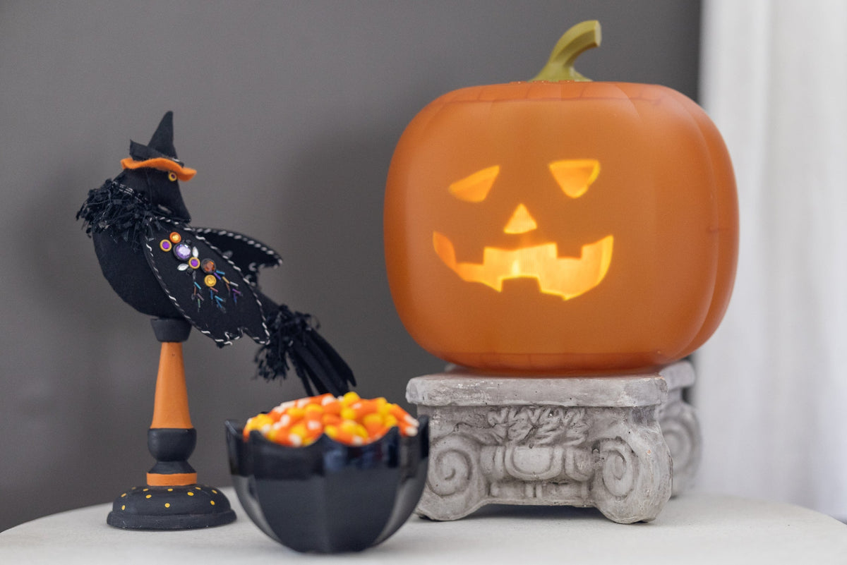 Jabberin' Jack 9 Inch Talking Animated Pumpkin with Video Projector and Speaker