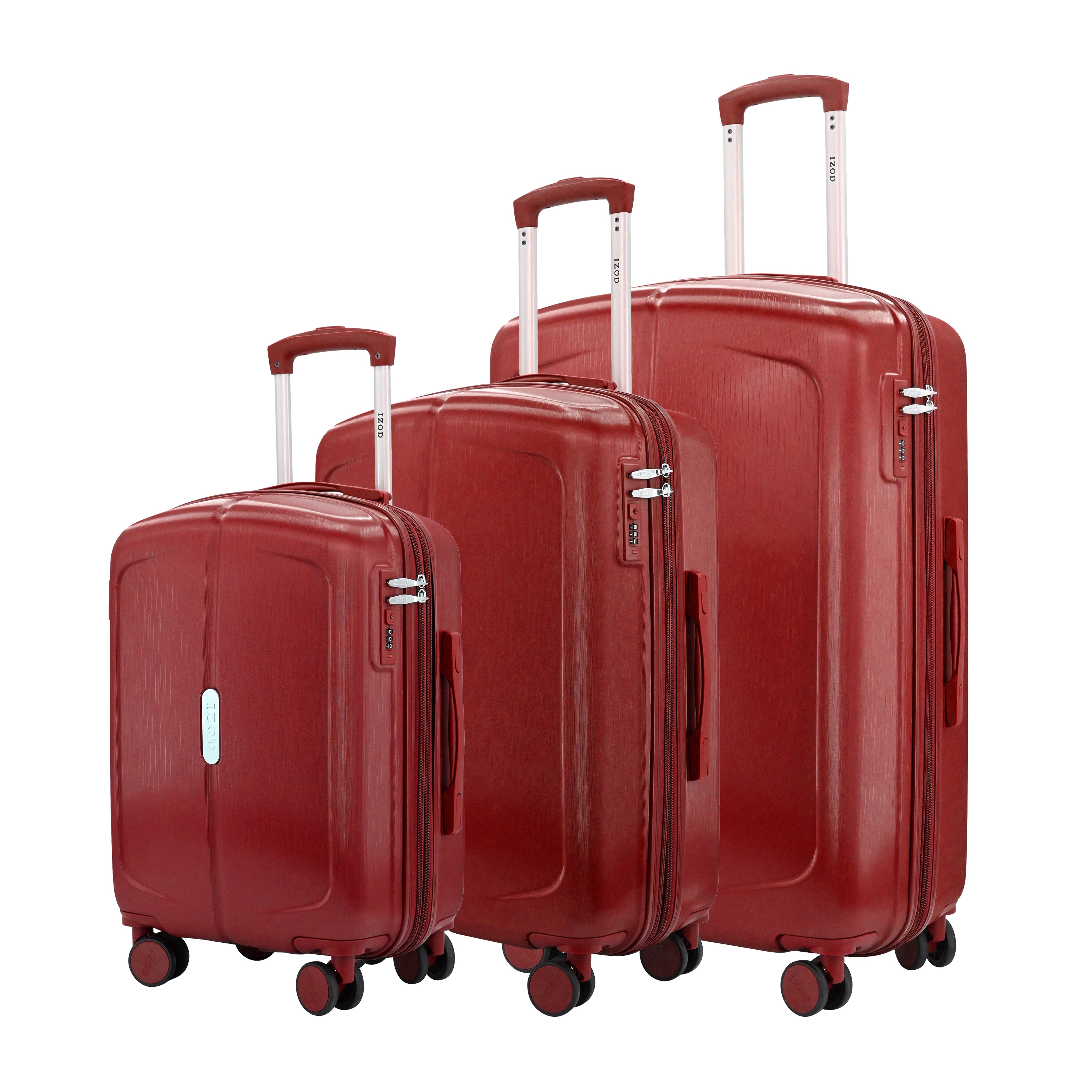 IZOD Mateo Travel 3 Piece Luggage Set - Durable ABS Hard Shell