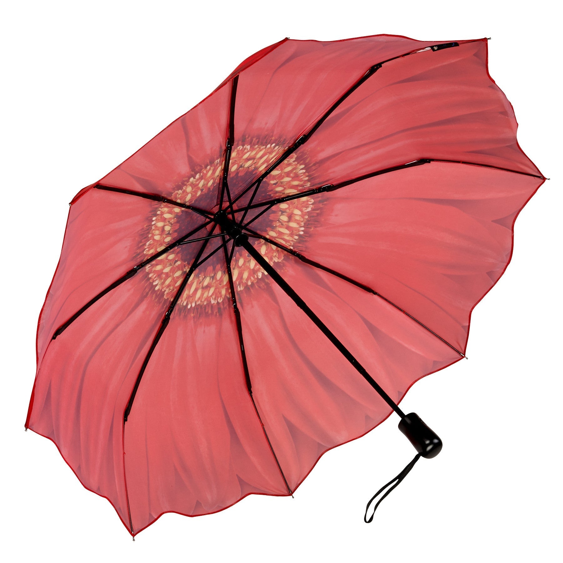 Red Daisy Folding Umbrella