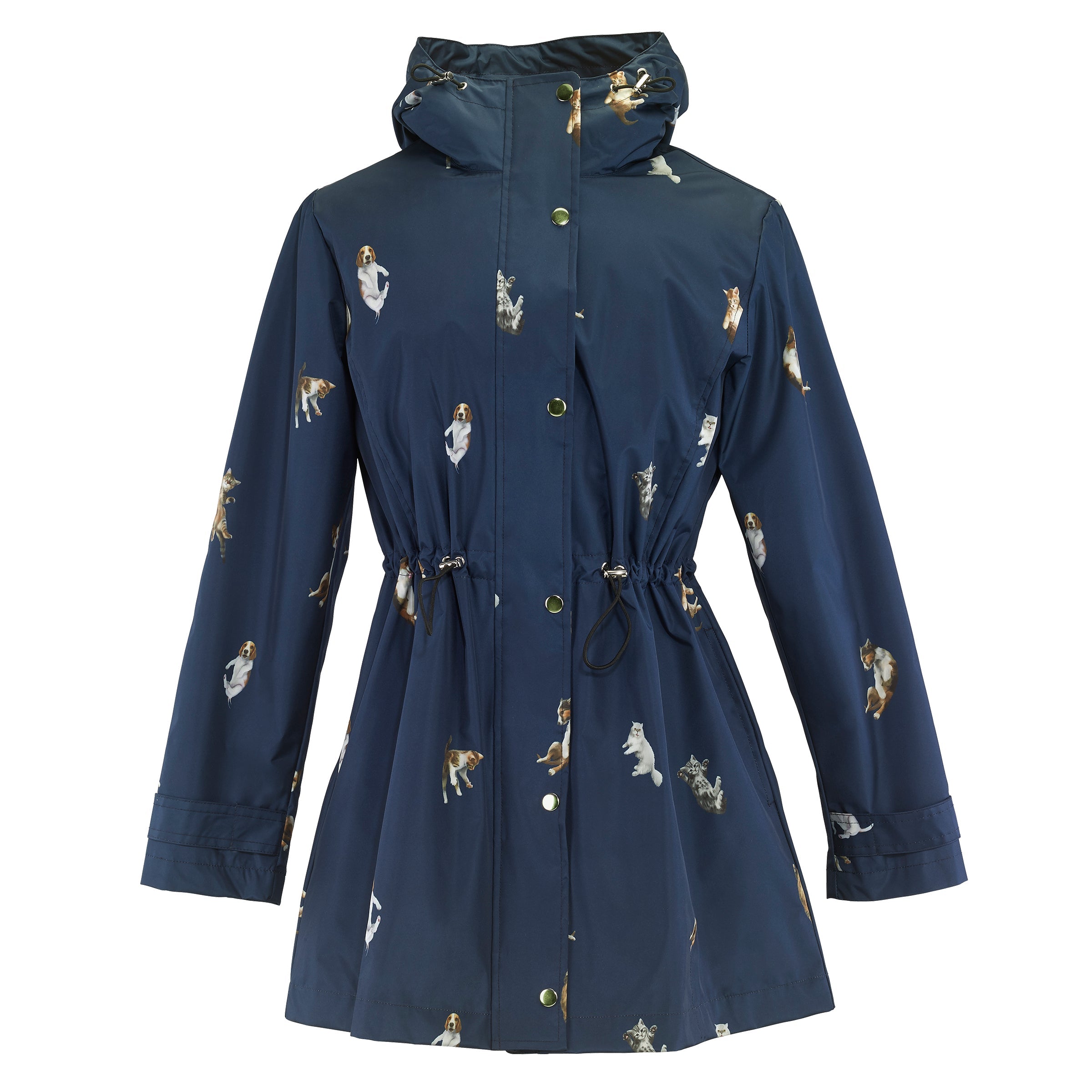 Navy Cats & Dogs Raincoat