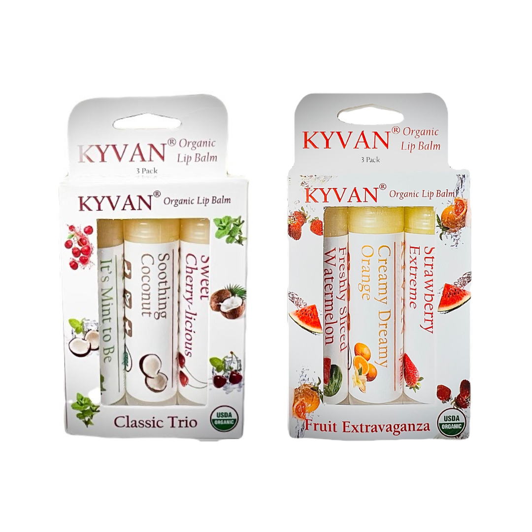 Classic Trio + Fruit Extravaganza Lip Balms - Two Variety 3 Packs