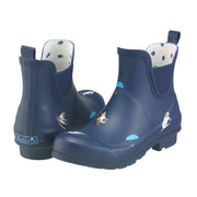 Navy Cats & Dogs Chelsea Rain Boot