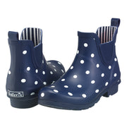 Navy Polka Dots Chelsea Rain Boots