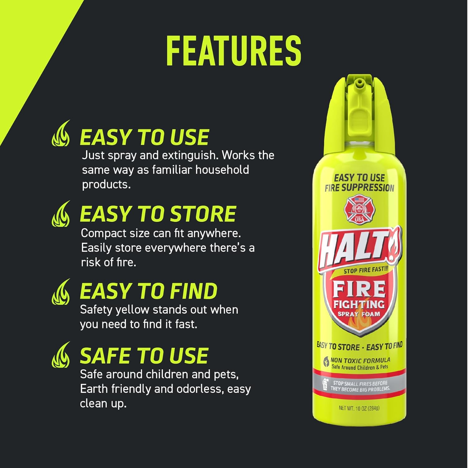 HALT! Fire Fighting Foam Spray (Single Set)