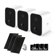 Z-Edge Smart Wireless Solar Security Camera 3 Pack, 16GB Camera, 2-Way Audio, Full HD 1080P, Weatherproof, Night Vision