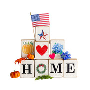 Home Seasonal Block Sign Set