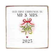 Our First Christmas as Mr. & Mrs. Wood Block