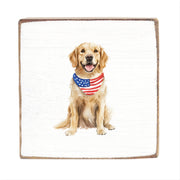 Patriotic Dog Block Sign
