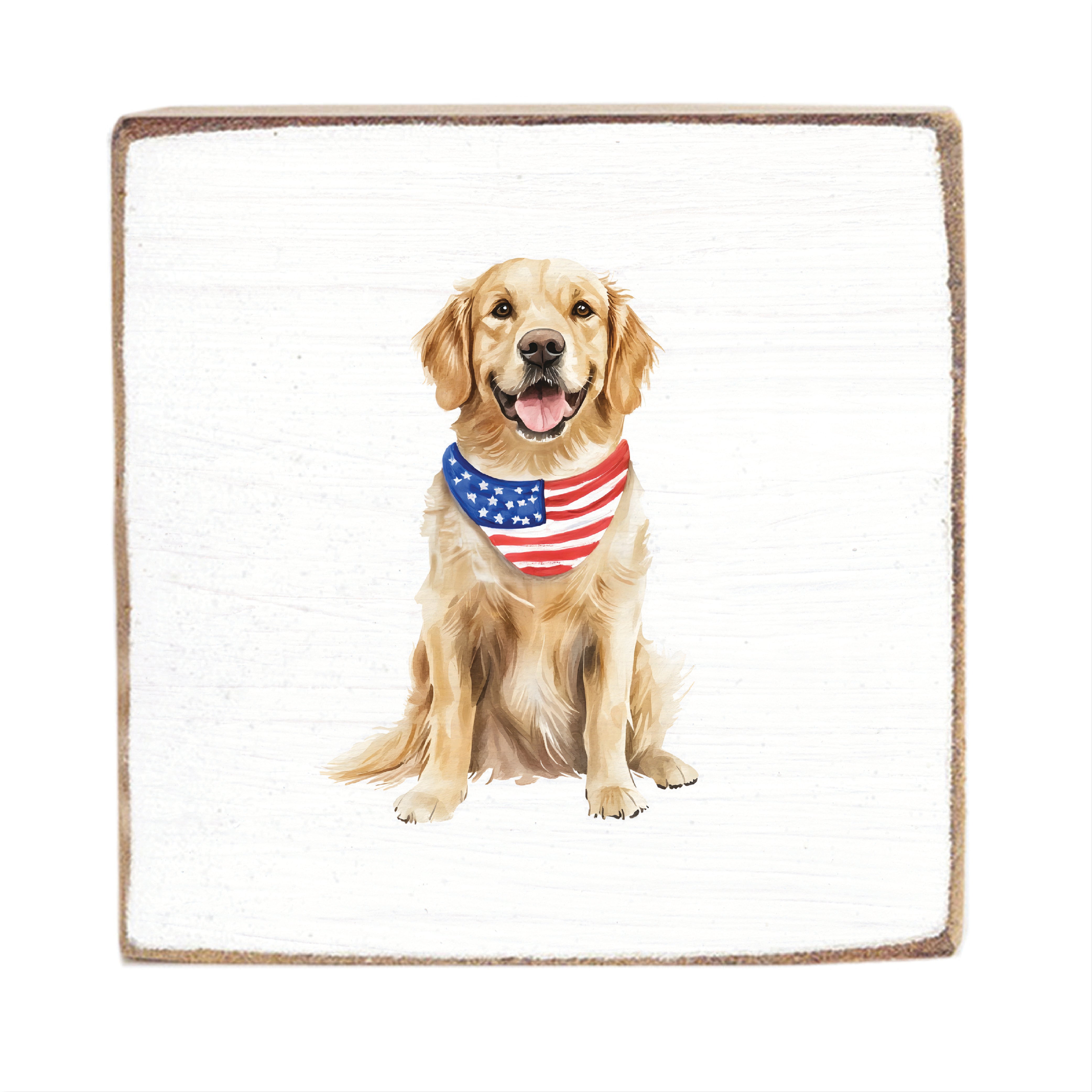 Patriotic Dog Block Sign