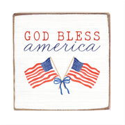God Bless America Block Sign