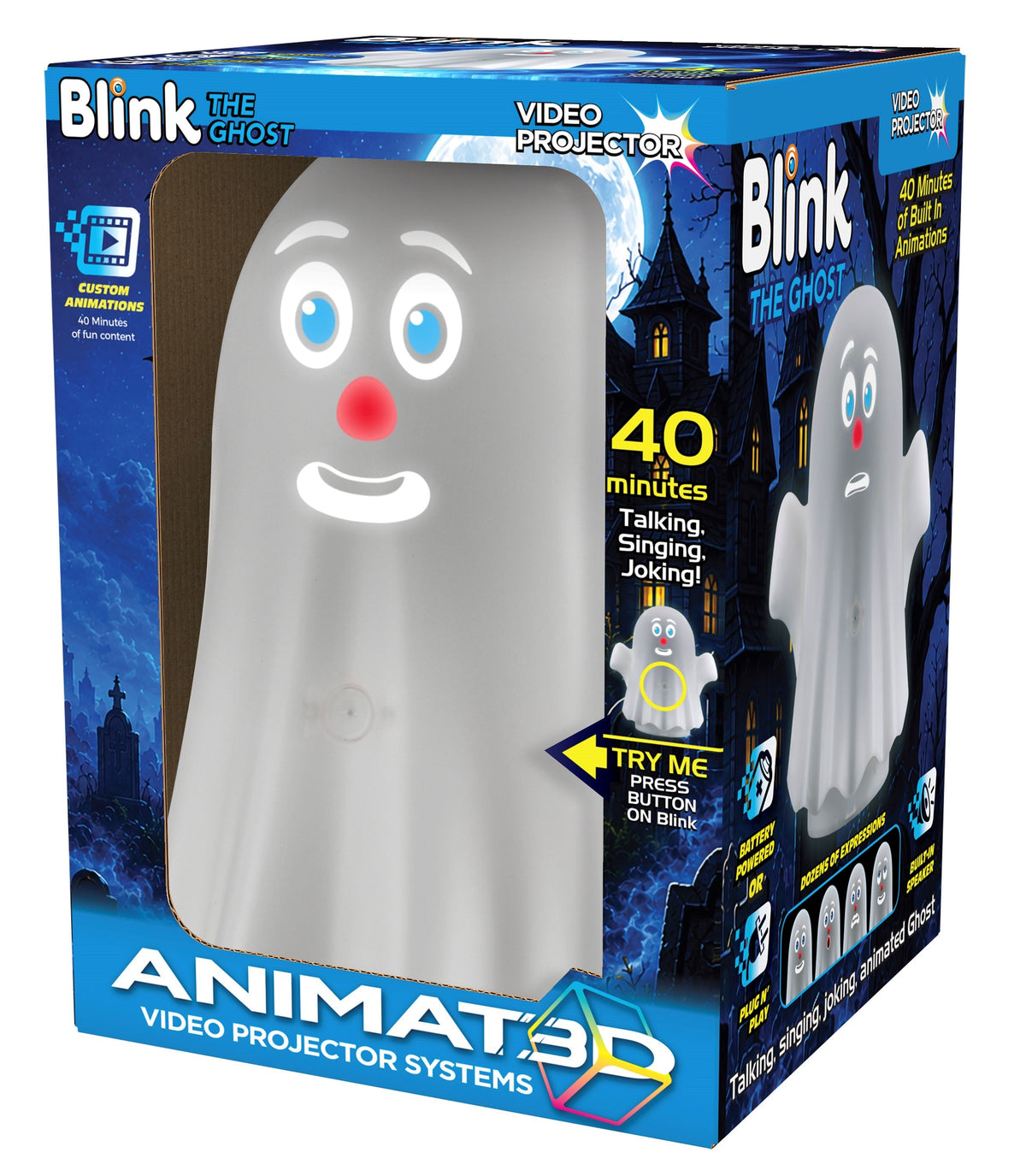 Blink The Talking Animated Ghost with Built in Video Projector and Speaker