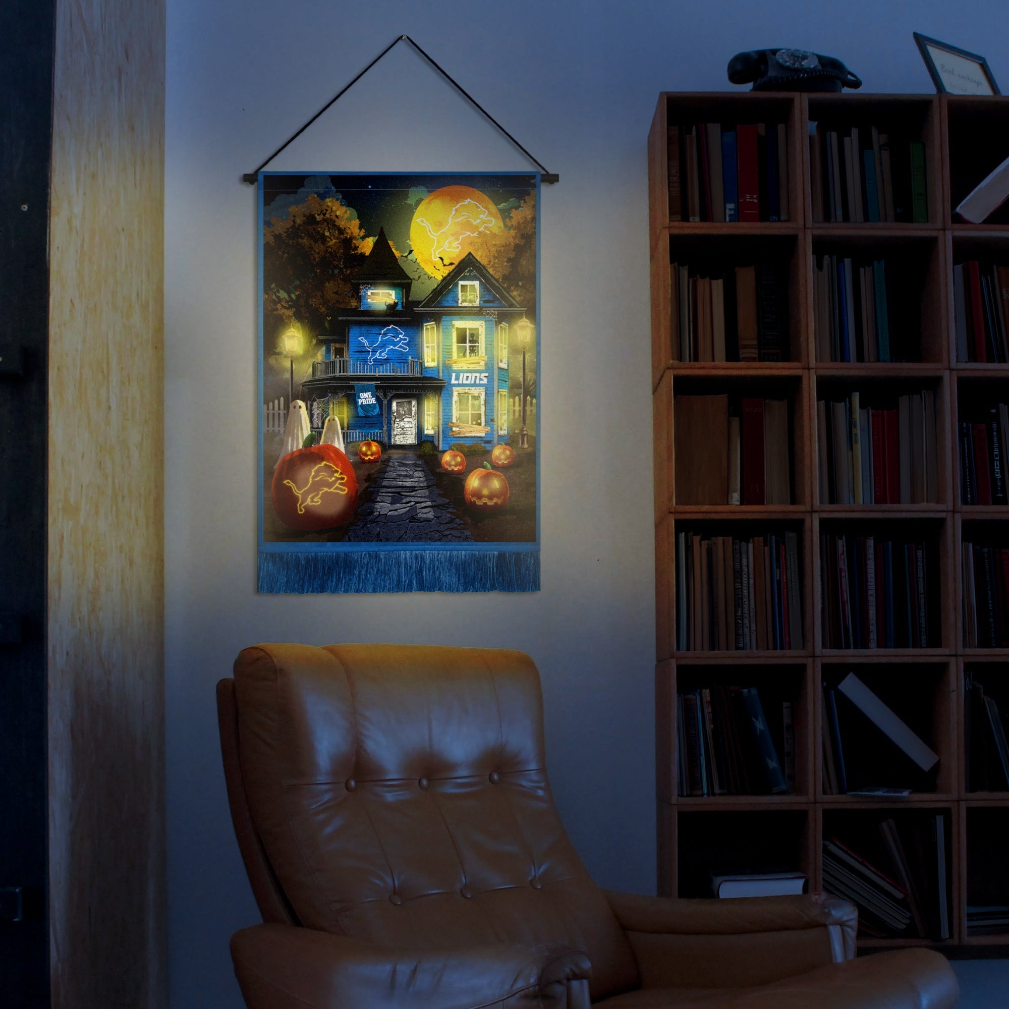 Detroit Lions Winning Streak LED Tapestry Halloween