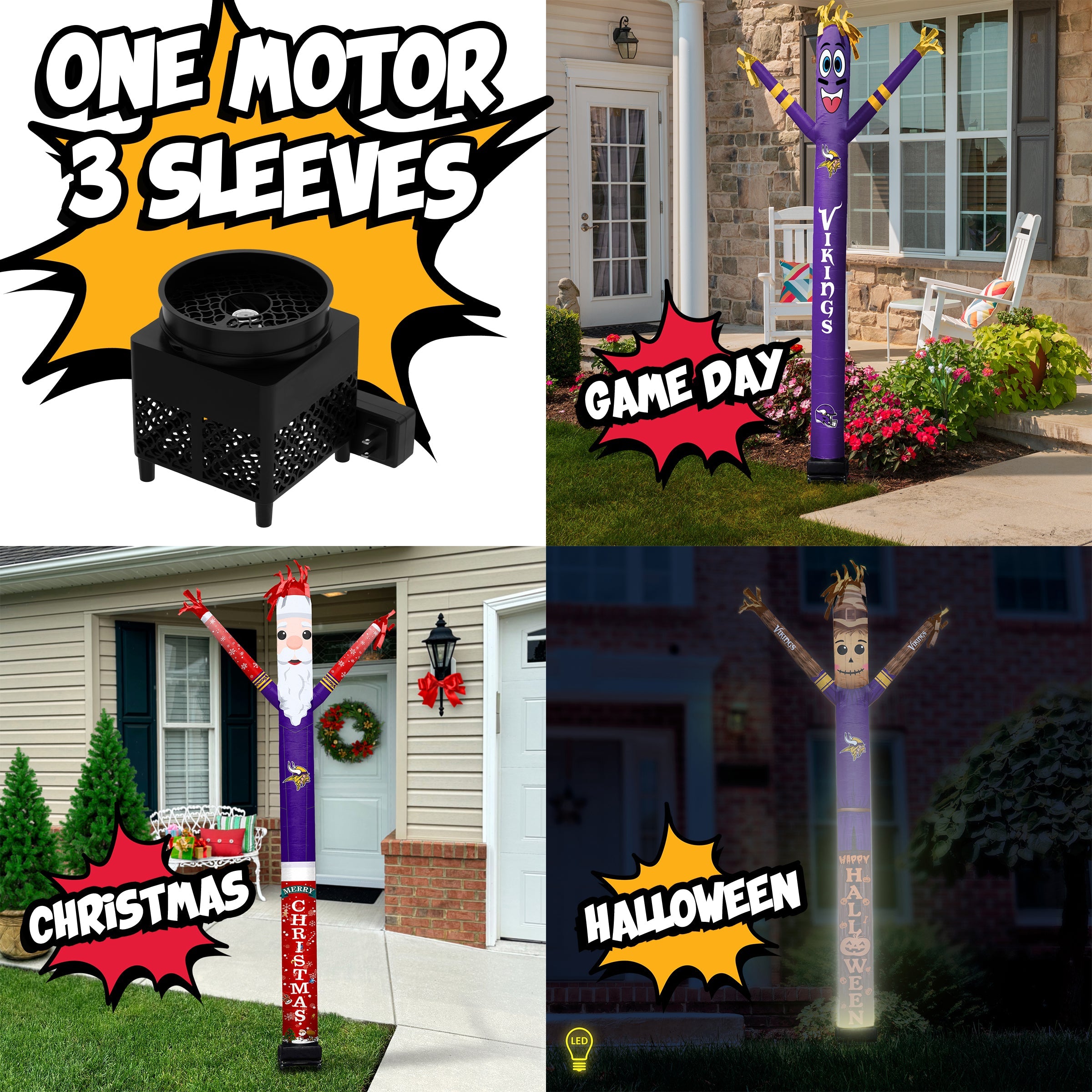 Minnesota Vikings Inflatable Festive Fanz Bundle