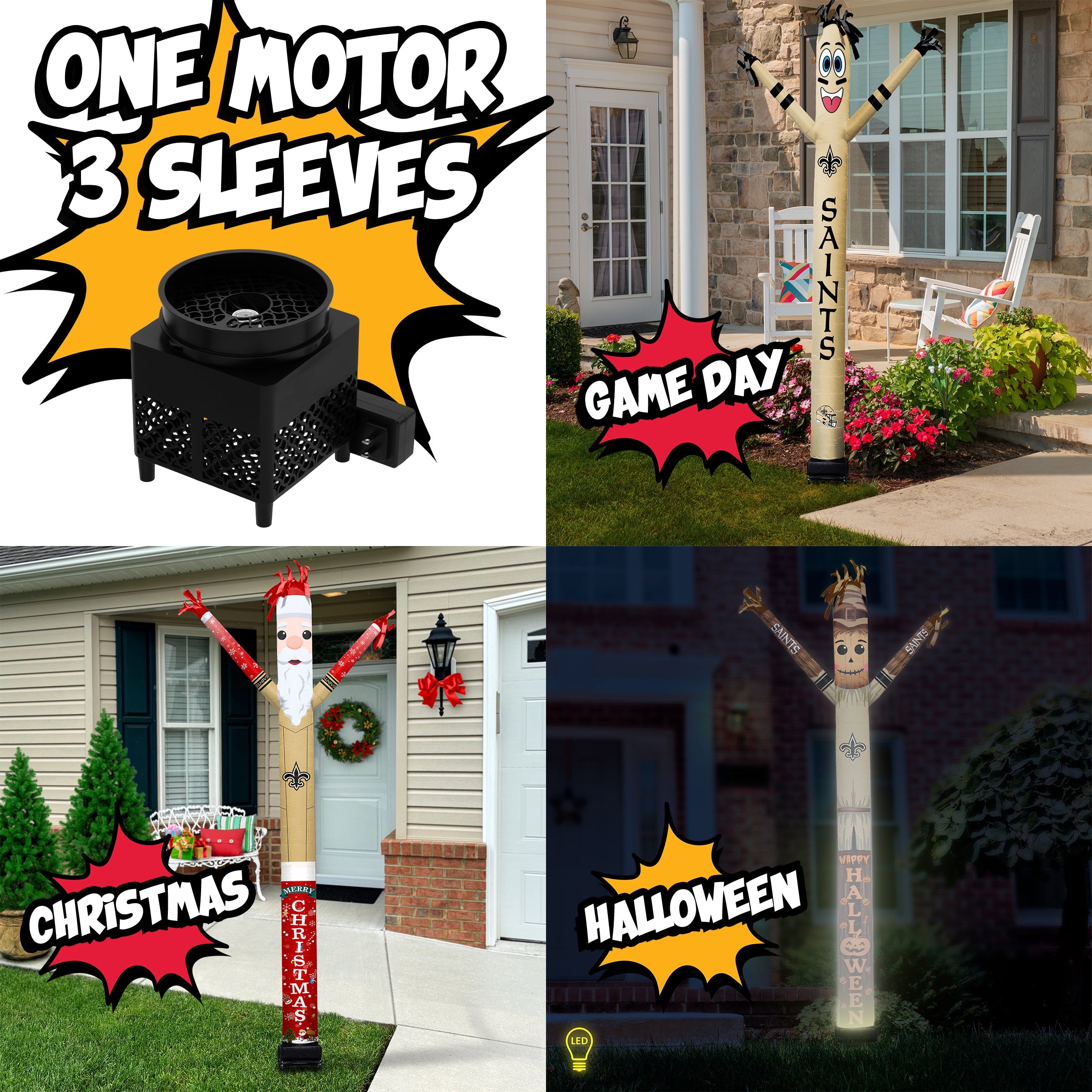 New Orleans Saints Inflatable Festive Fanz Bundle