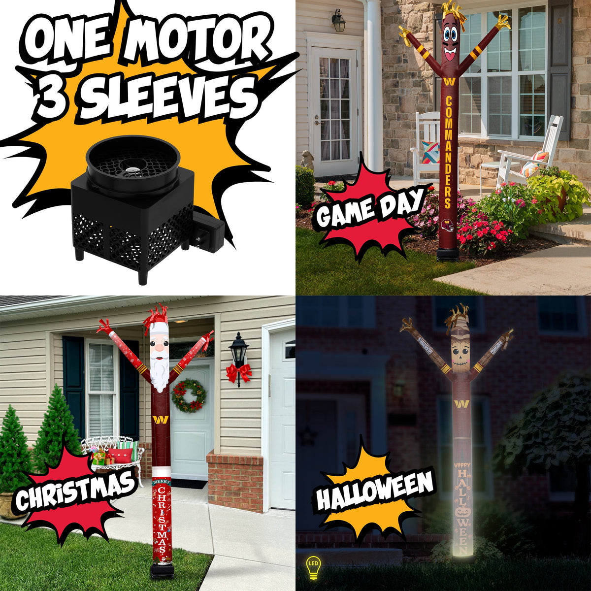 Washington Commanders Inflatable Festive Fanz Bundle