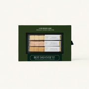 Luxe Mixer Cube gift set in a green box with 'Best Dad Ever' text on a white background