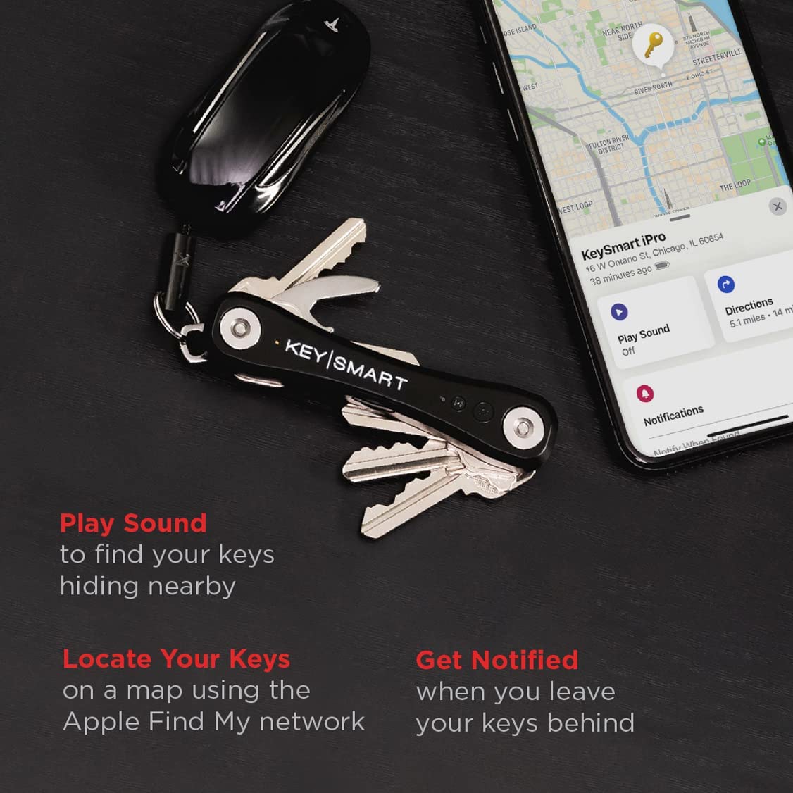 KeySmart® iPro Key Organizer V2 (Black)
