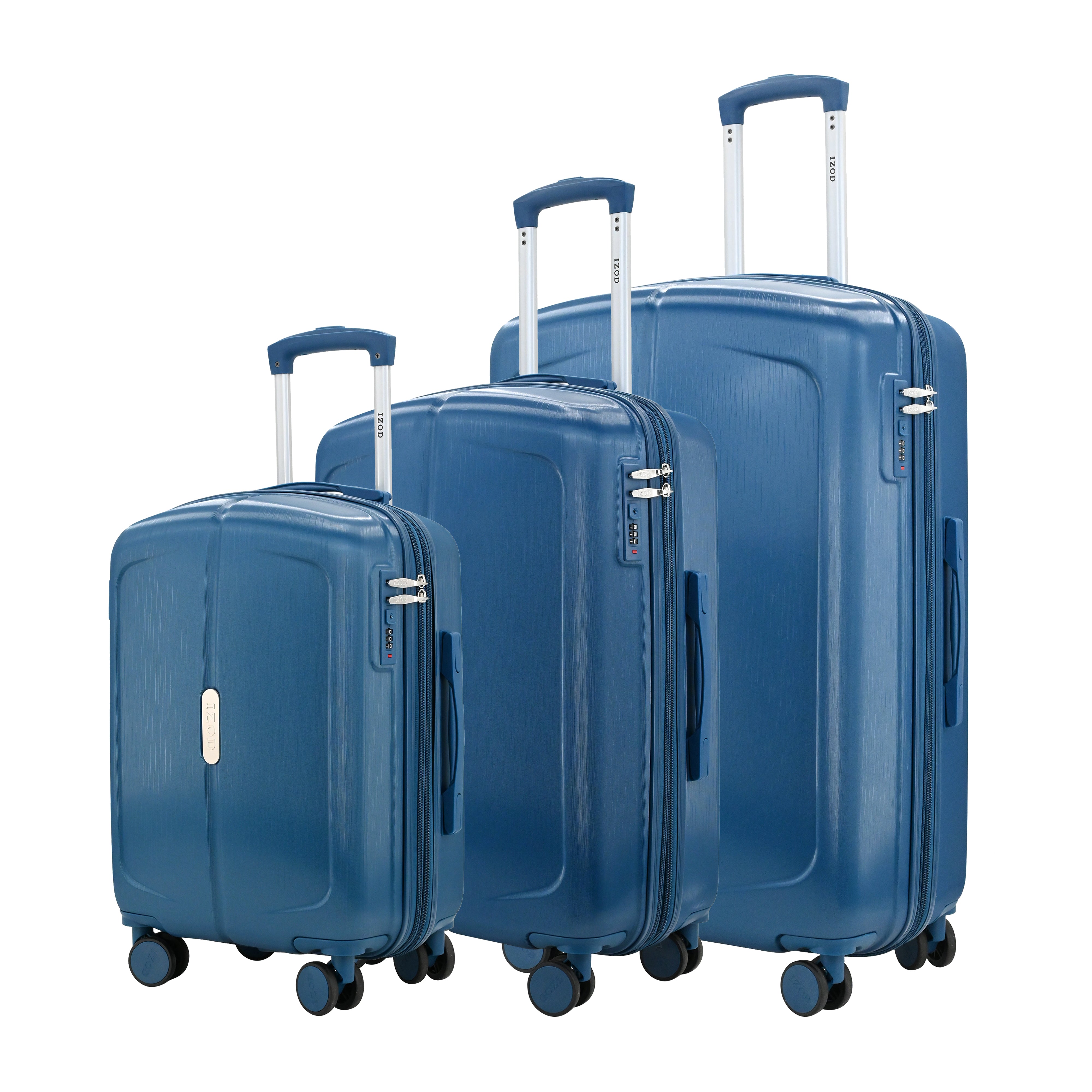 IZOD Mateo Travel 3 Piece Luggage Set - Durable ABS Hard Shell