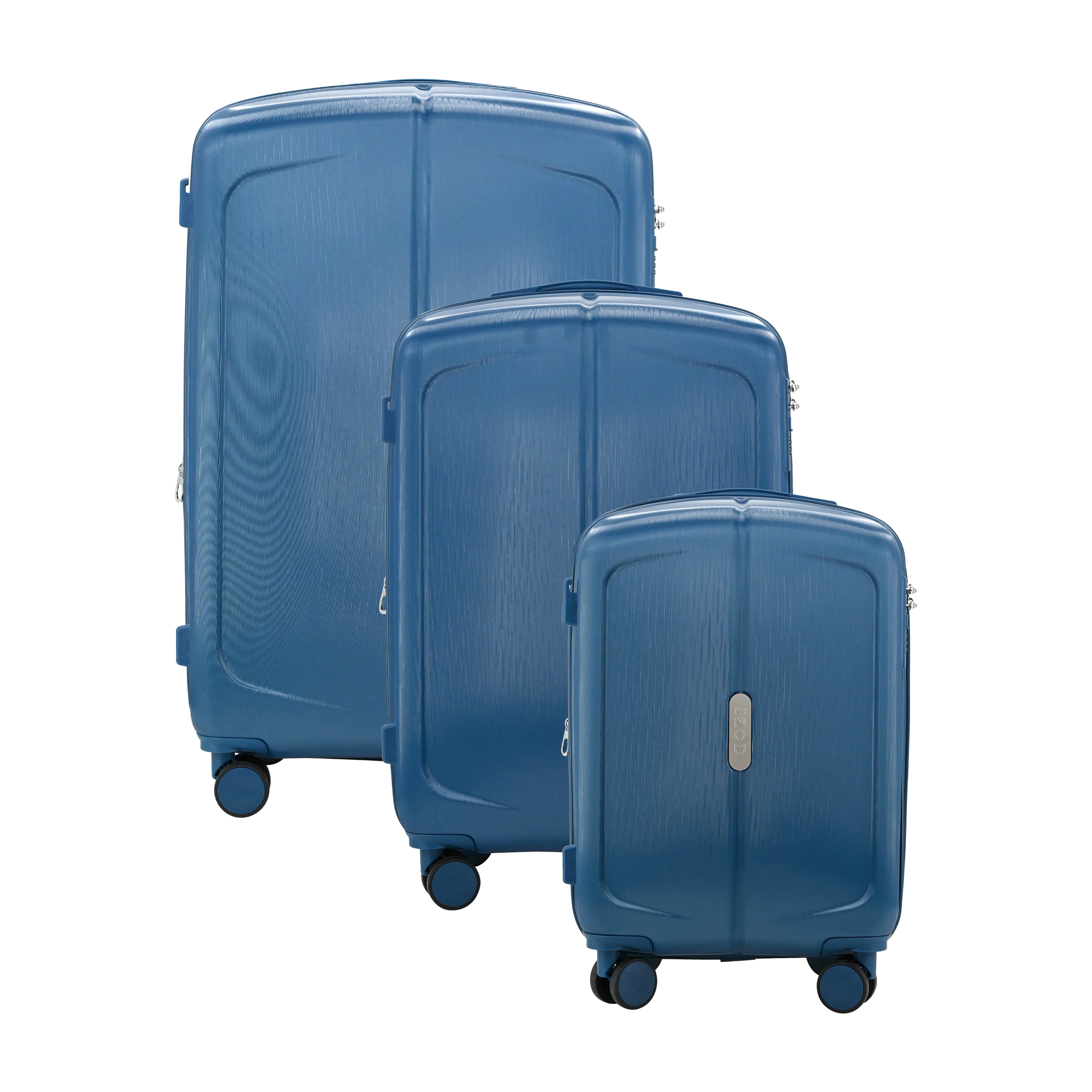 IZOD Mateo Travel 3 Piece Luggage Set - Durable ABS Hard Shell
