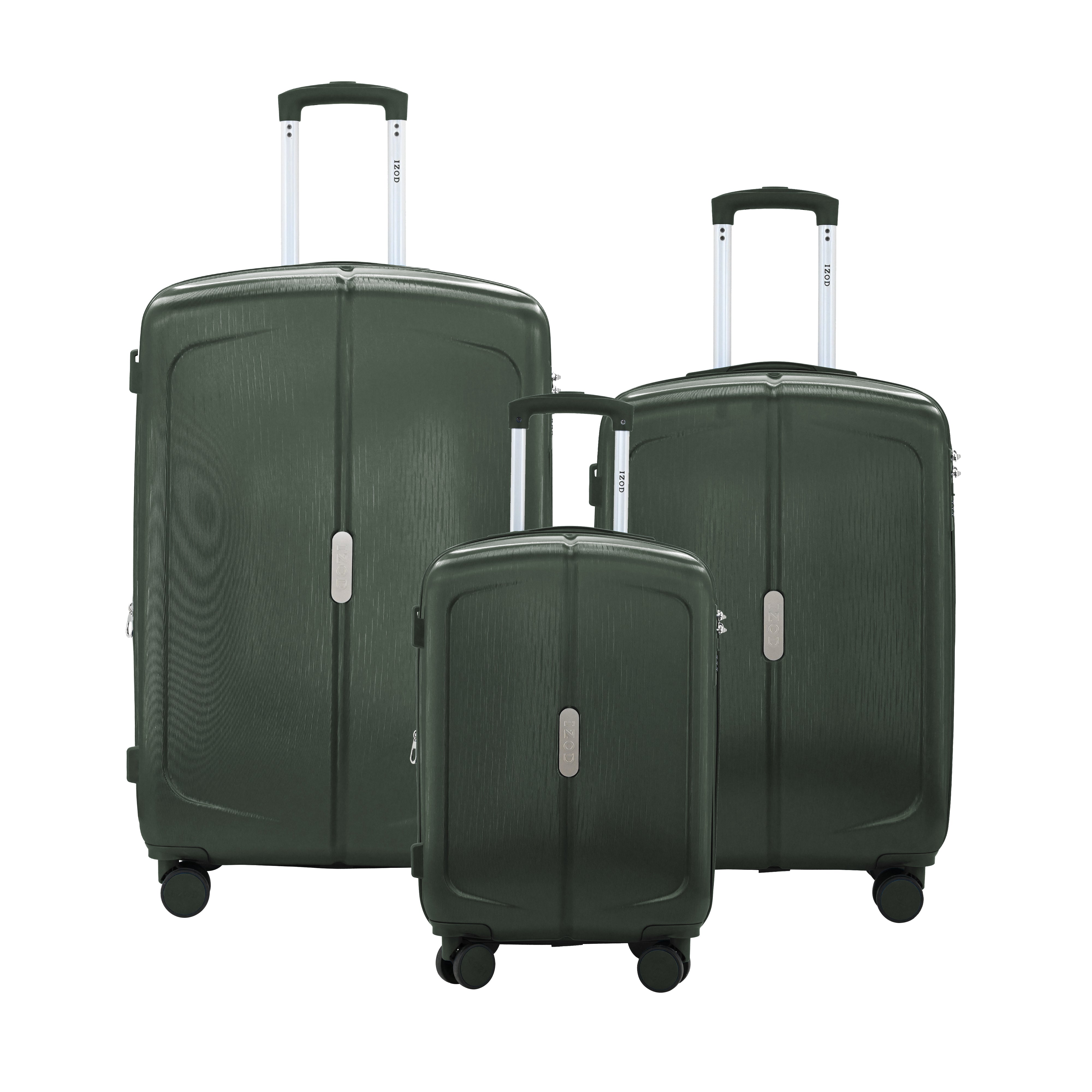 IZOD Mateo Travel 3 Piece Luggage Set - Durable ABS Hard Shell