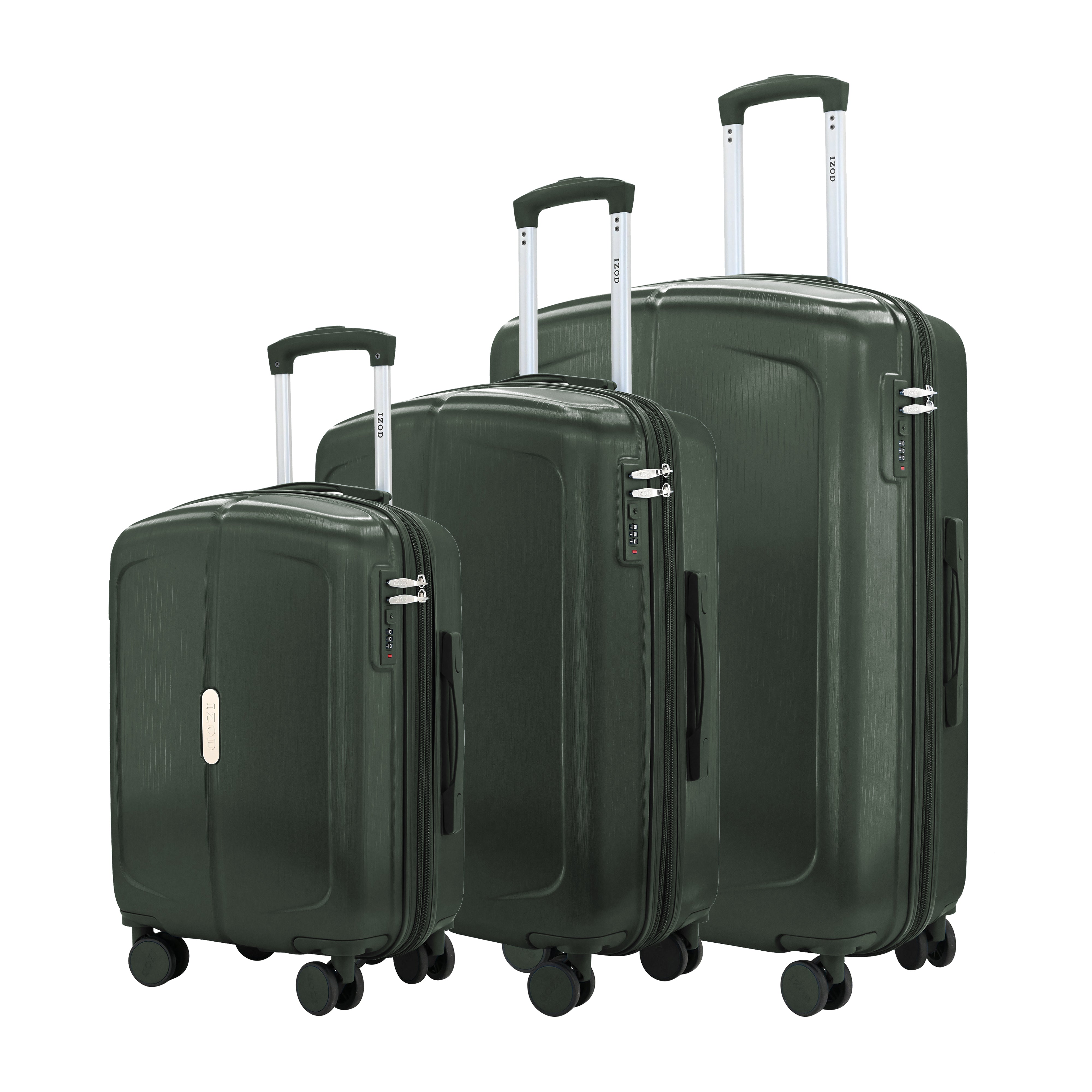IZOD Mateo Travel 3 Piece Luggage Set - Durable ABS Hard Shell