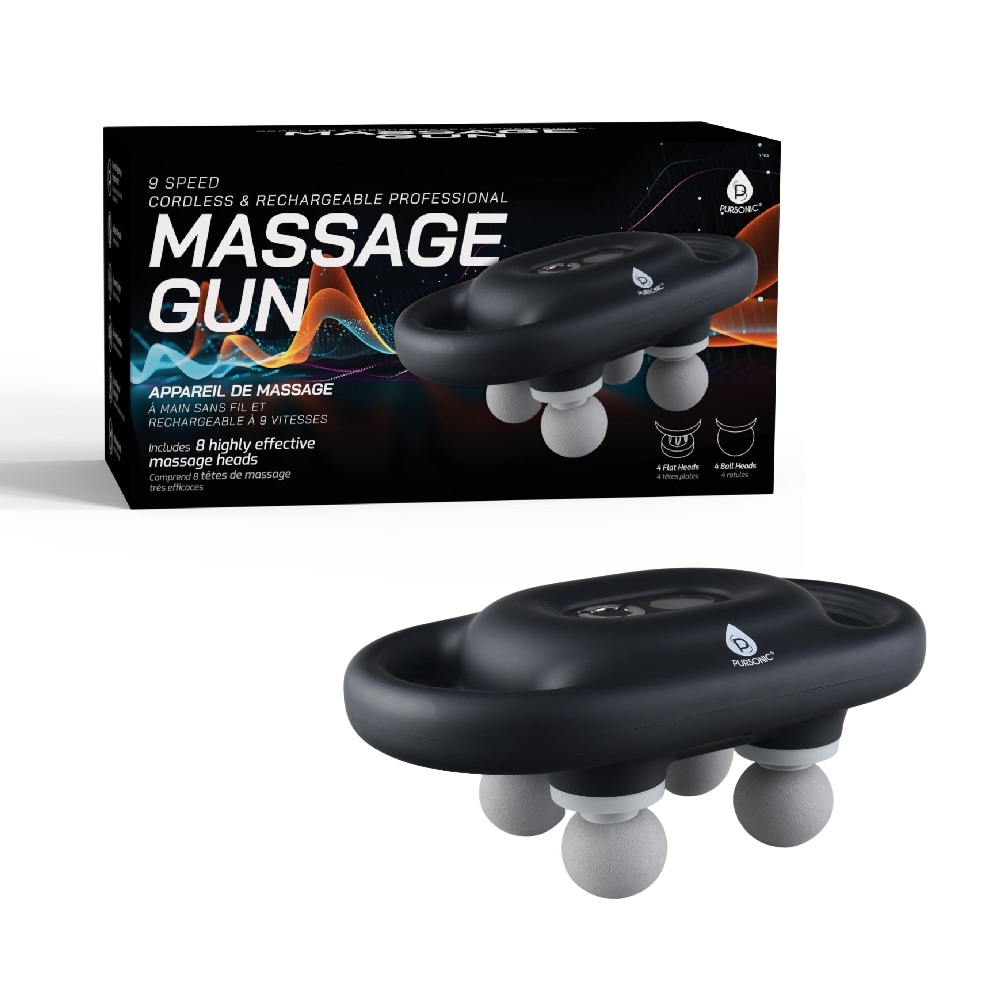 9-Speed Cordless Rechargeable Deep Tissue Massage Gun