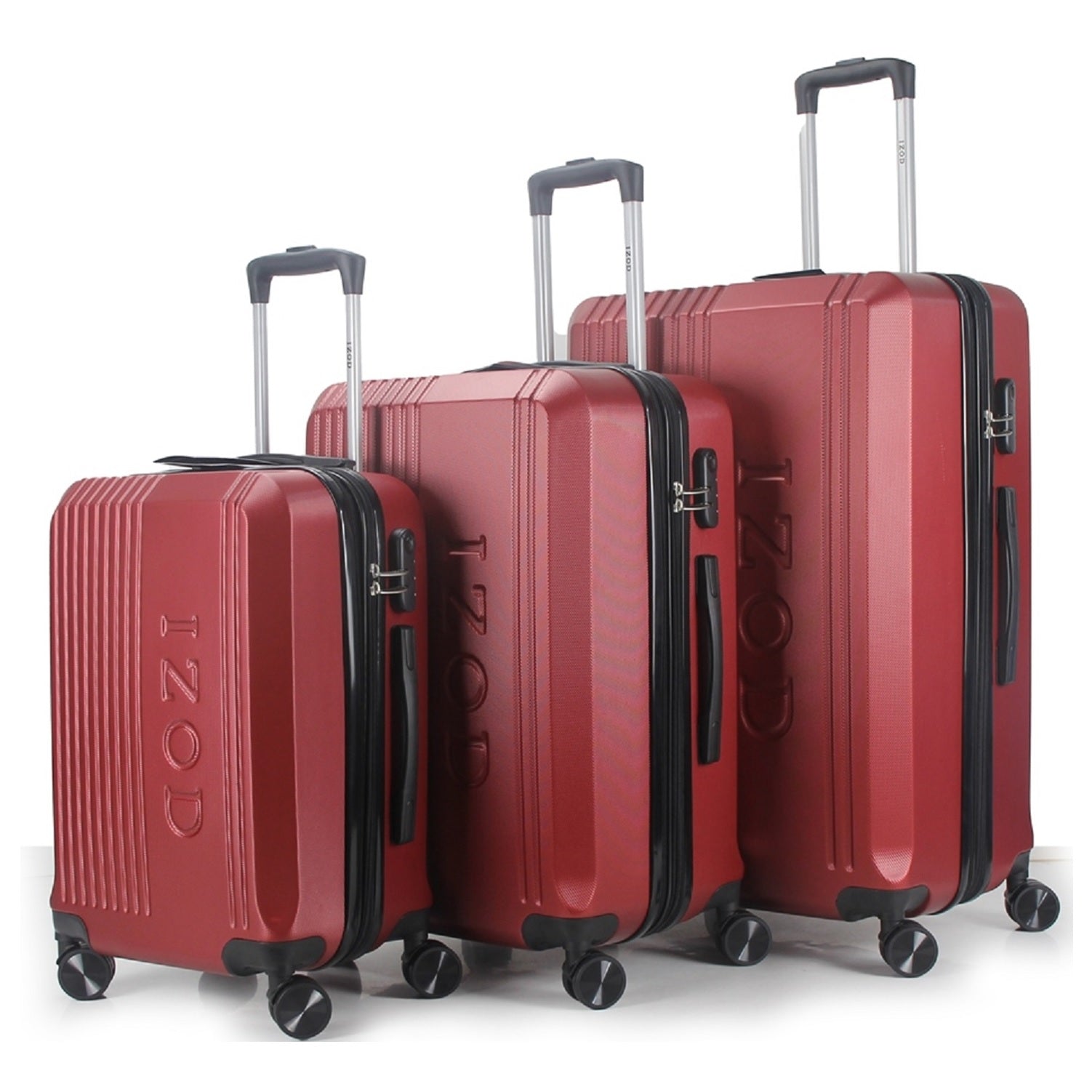 IZOD Zane Expandable ABS Hard Shell Lightweight 3 Piece Luggage
