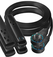 Maximm 6 ft UL 360° Rotating Flat Plug Extension Cord, 3-Outlet - 2pack Black