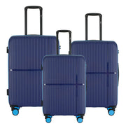 GALA 3-Piece Hardshell Luggage Set - Navy Sky Blue