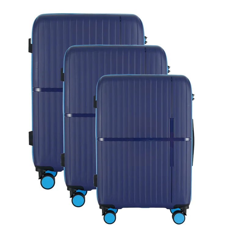 GALA 3-Piece Hardshell Luggage Set - Navy Sky Blue