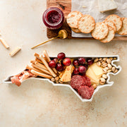North Carolina State Plate meat and cheese board. North Carolina charcuterie board. North Carolina charcuterie tray. North Carolina appetizer tray. North Carolina appetizer dish. NC appetizer tray. NC cooking dish. NC cook gift. NC baking gift. NC ktichen gift. North Carolina kitchen gift. 