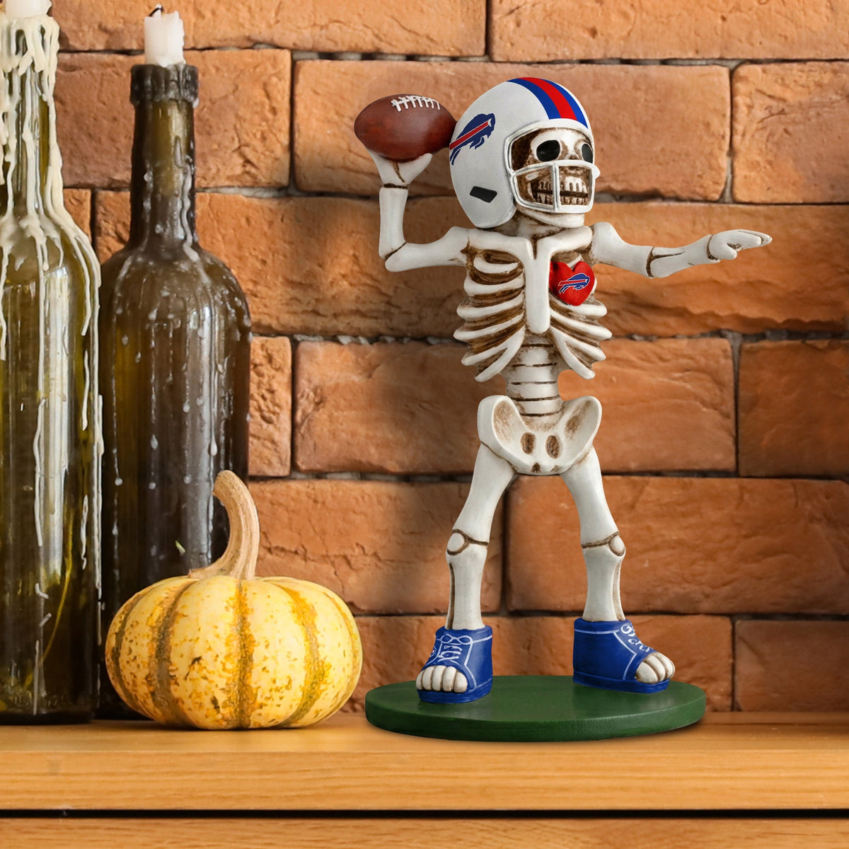 Buffalo Bills Skeleton Quarterback Resin Figurine