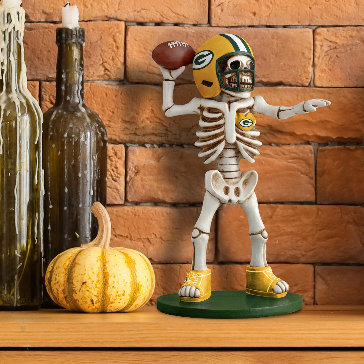 Green Bay Packers Skeleton Quarterback Resin Figurine