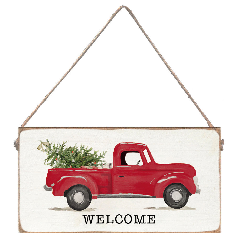 Christmas Tree Truck Personalized Twine Sign