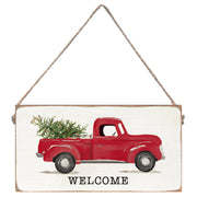Christmas Tree Truck Personalized Twine Sign