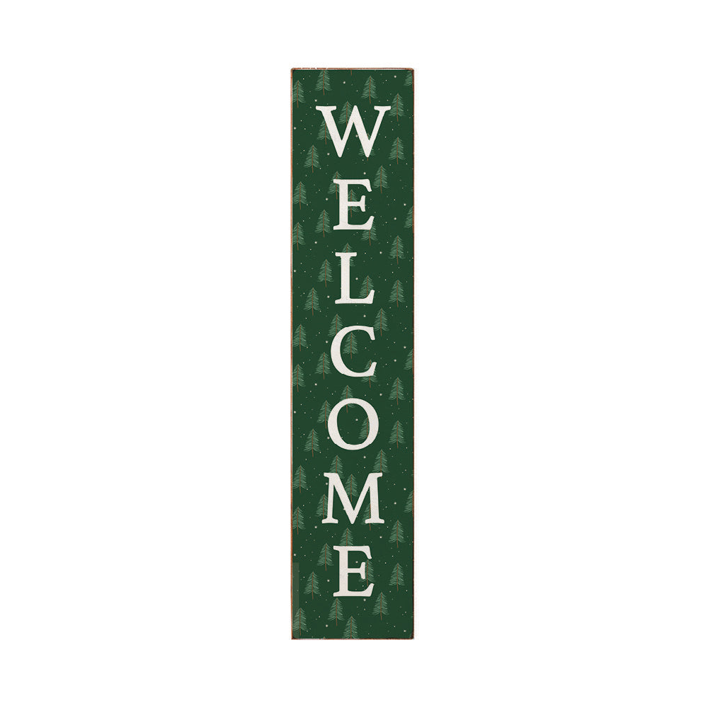 Welcome Evergreen Christmas Tree Barnwood Sign