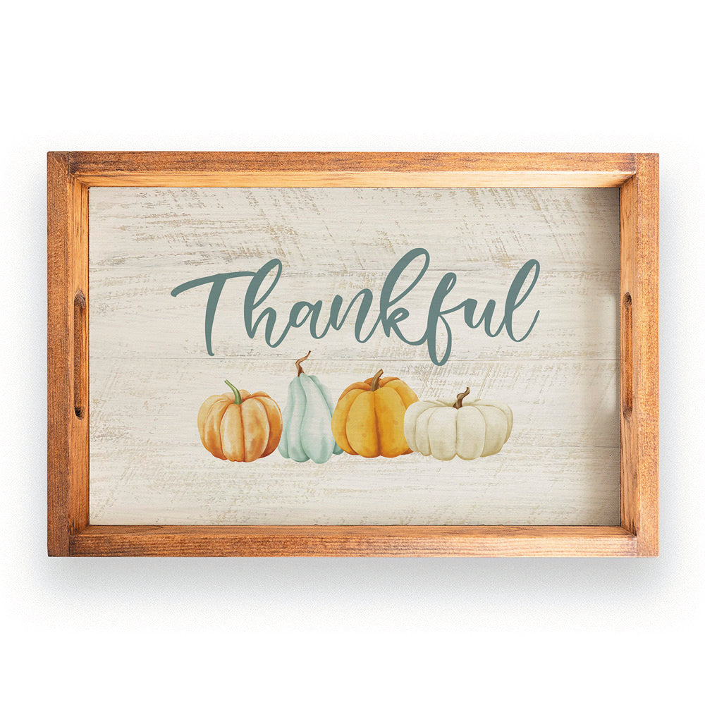 Thankful Wooden Serving Tray