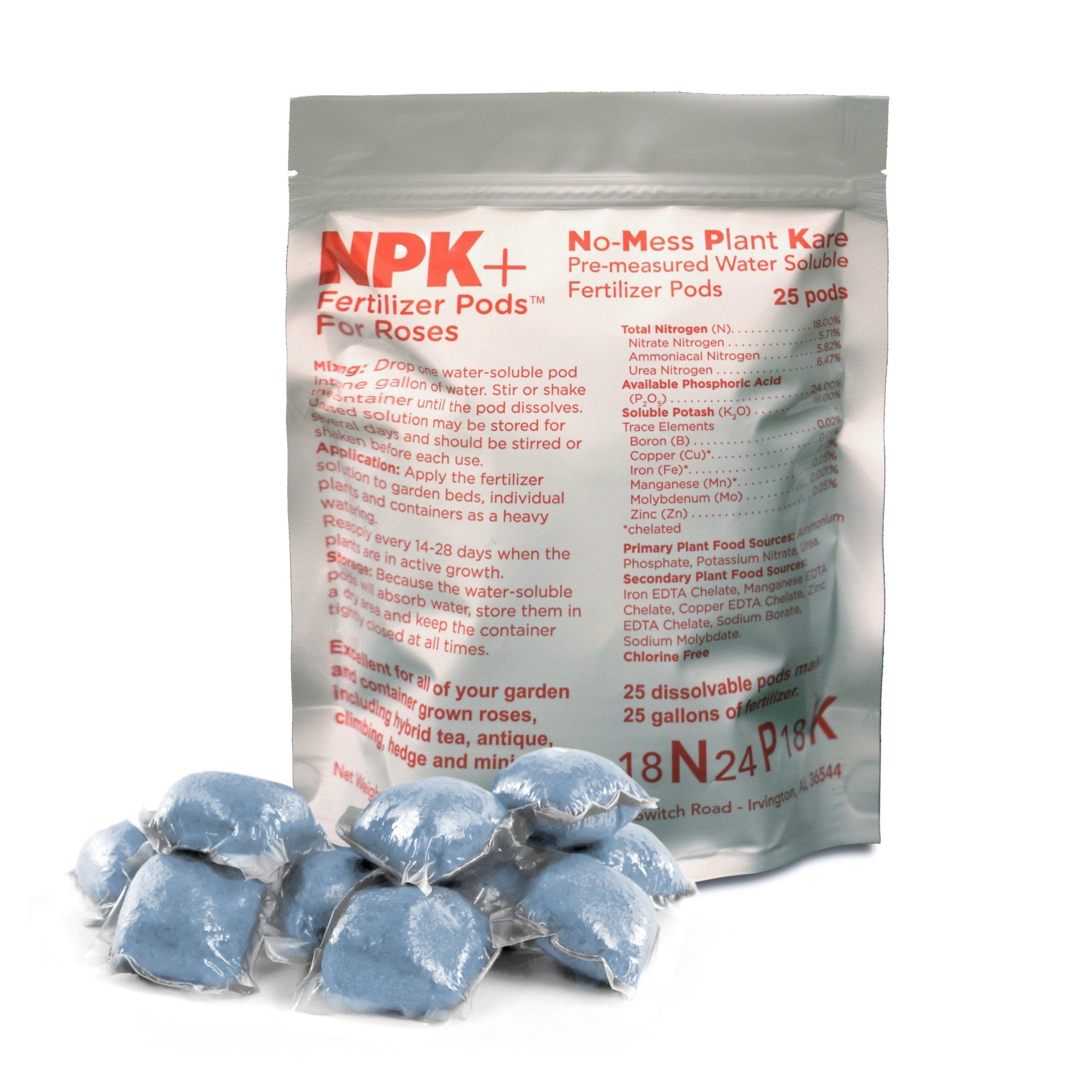 25-Count NPK+ Fertilizer Pods for Roses