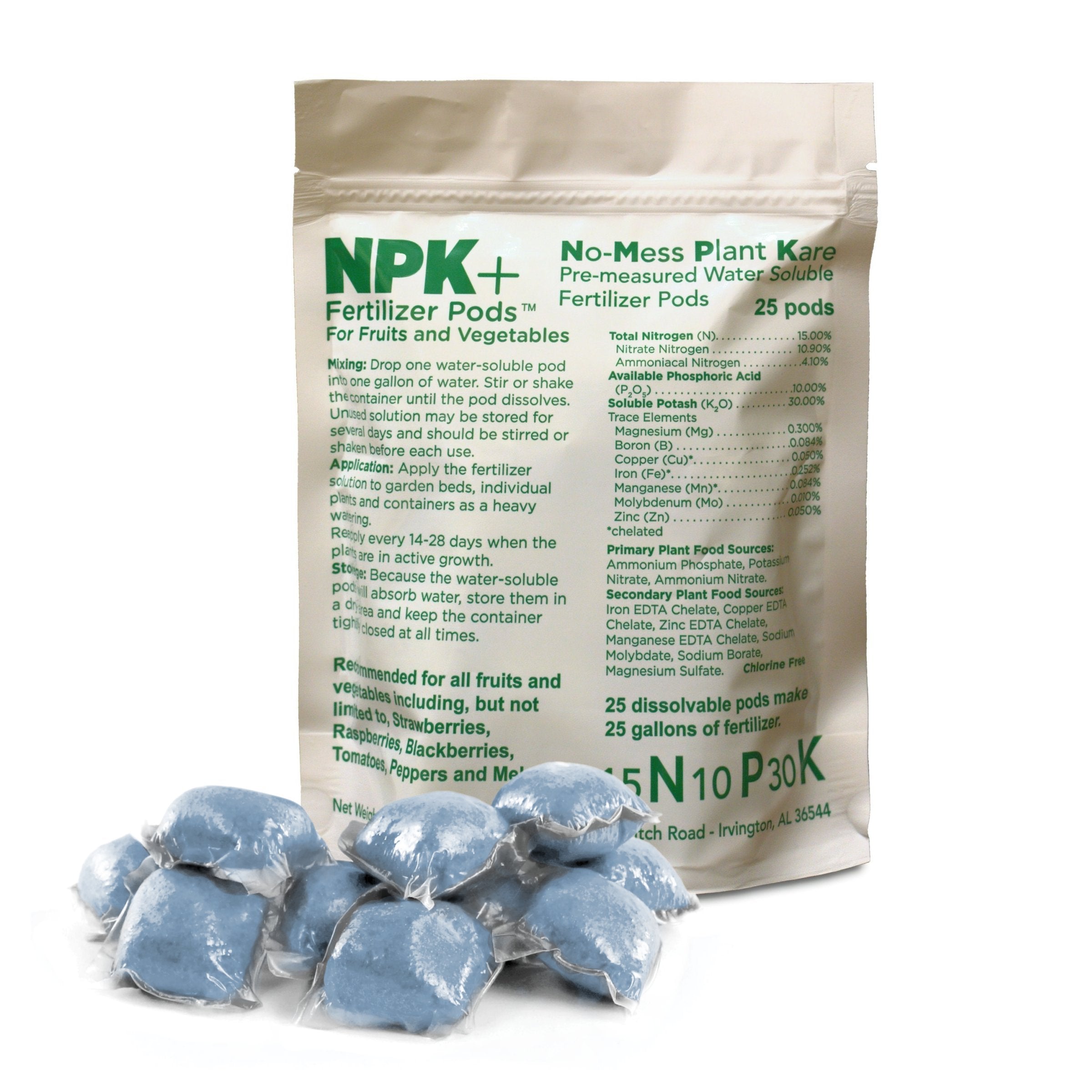 25-Count NPK+ Fertilizer Pods for Fruits & Vegetables