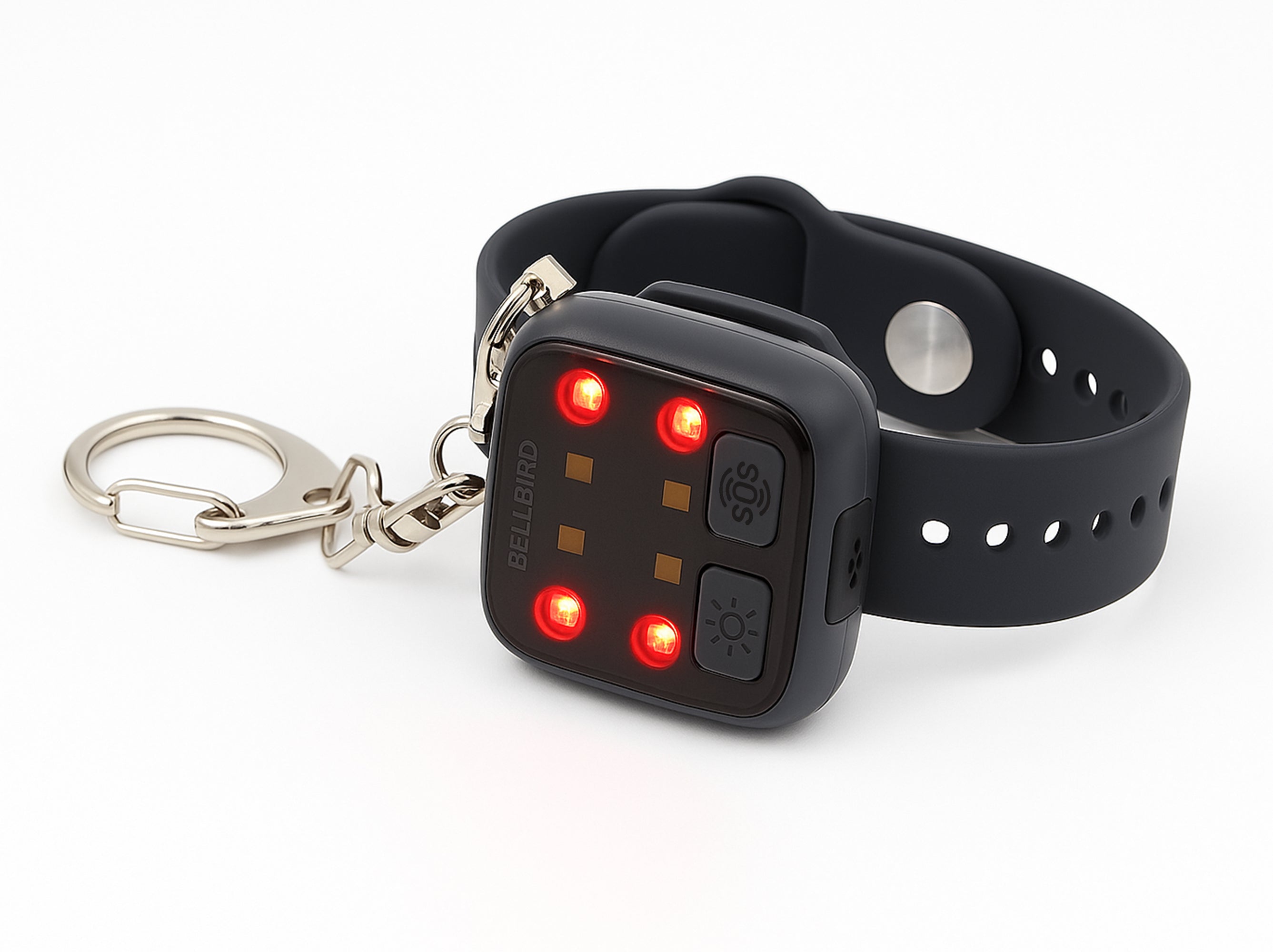 BellBird 3-in-1 Wearable Safety Alarm – 135dB Siren + Strobe + Flashlight