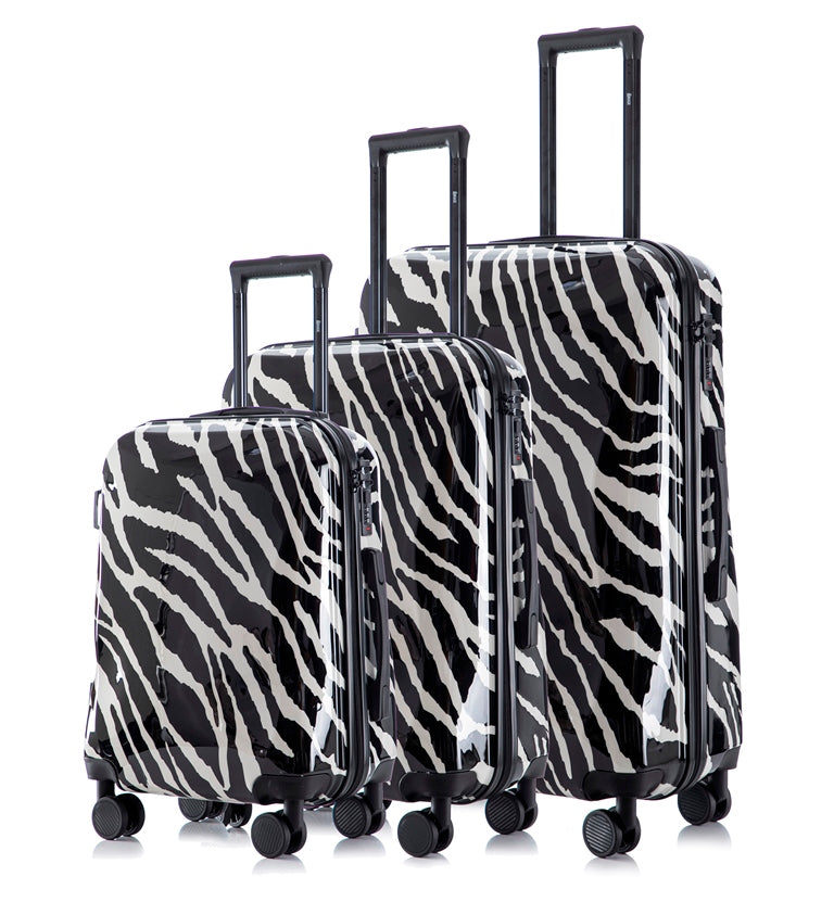 Hard Shell Lightweight 3-Piece Luggage Set - Zebra