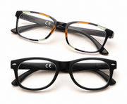 Zippo Reading Glasses Black Slim Frame and Striped 2-pack +3.5