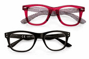Zippo Reading Glasses Black Cat Eye and Red Herringbone 2-pack +3.5